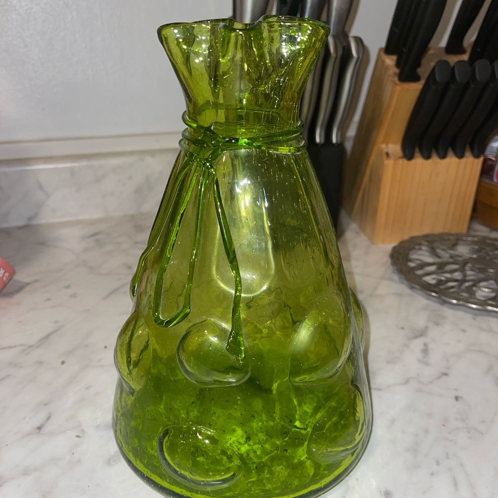 Blenko Style Hand-Blown Tied Glass Art